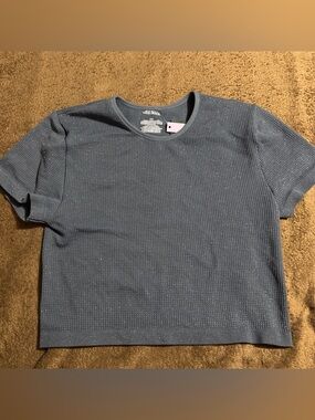 Wild Fable Navy Blue Sparkle Seamless Short Sleeve Top Size XXL.. NWT